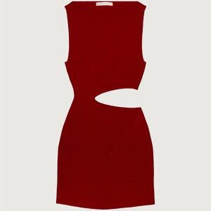 NWT ONE SHOULDER KNIT MINI DRESS WITH CUTOUT